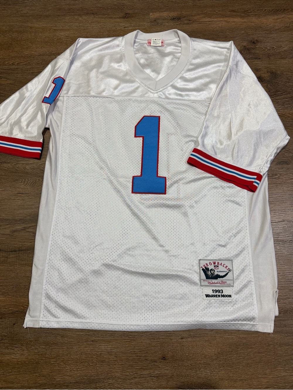 Mitchell & Ness Warren Moon #1 Houston Oilers 1993 Throwback Jersey Size 54 2XL